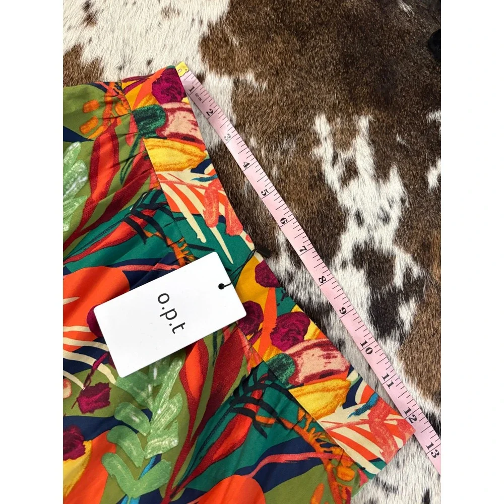 O.P.T NEW Tropical 2 piece Set Midi Skirt Halter Top Size XS